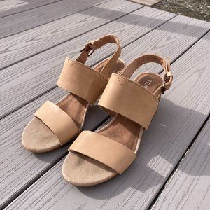 TOMS heels - Honey Leather